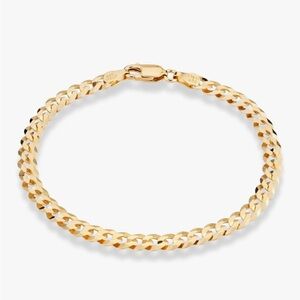 18K Gold Silver Diamond Cut Cuban Link Bracelet 5MM 7in 925 Sterling Italian